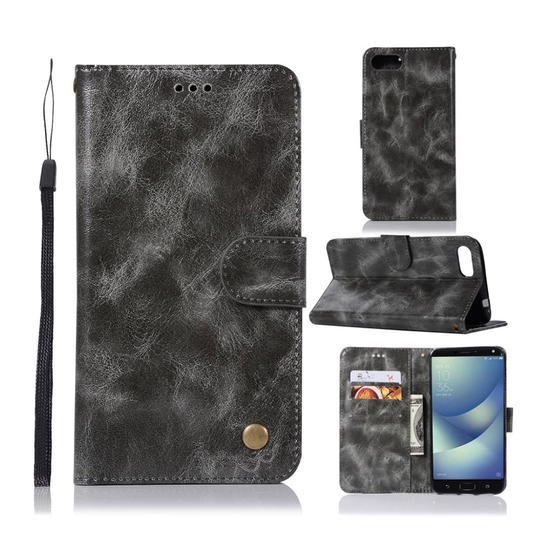 Asus Zenfone 4 Max ZC520KL retrotyylinen suojakotelo - Harmaa