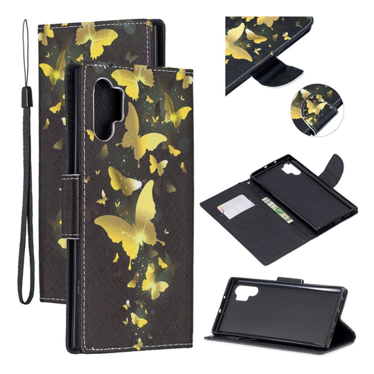Wonderland Samsung Galaxy Note 10 Pro flip kotelot - Kulta Perhonen
