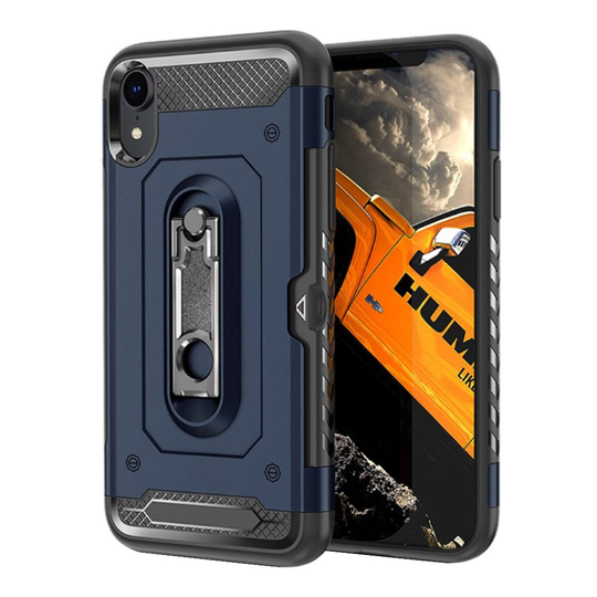 iPhone 9 Hybriidi Takasuoja Kuori Kovasta Ja Pehmeästä Muovista - Sininen