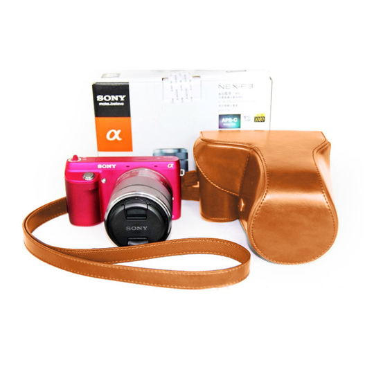 Sony NEX-F3 vahaöljykäsitelty kamerakotelo - Ruskea