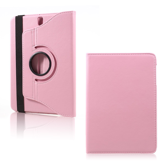 Samsung Galaxy Tab S3 (9.7") Litsi Pintainen Nahkakotelo Standillä - Pinkki