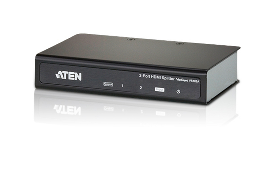 2-port HDMI Splitter To Split The Image Into Two Screens, 4K, UHD, 1080p, 3D, Black. VS182A HDMI Spl