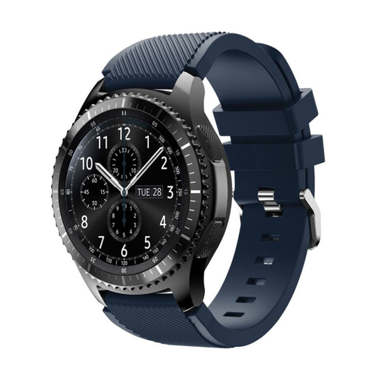 Samsung Gear S3 Trendikäs Joustava Silikoni Kellon Ranneke - Musta Sininen