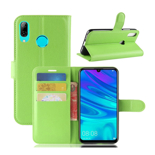 Huawei P30 Lite litsi nahkainen flip suojakotelo - Vihreä
