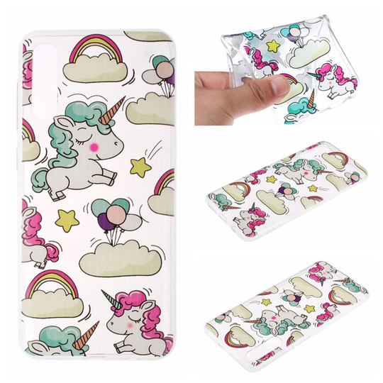 Samsung Galaxy A70 pattern case - Unicorns and Rainbow
