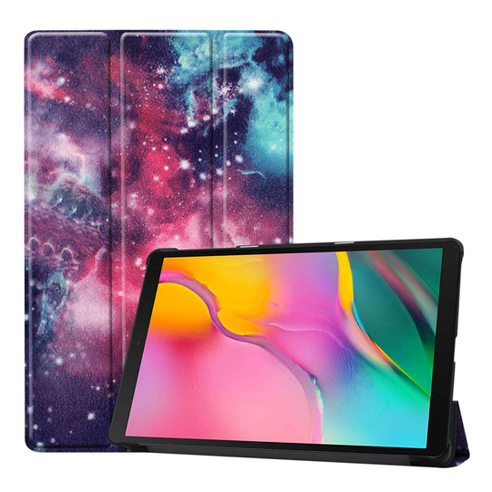 Samsung Galaxy Tab A 10.1 (2019) tri-fold leather case - Galaxy Pattern