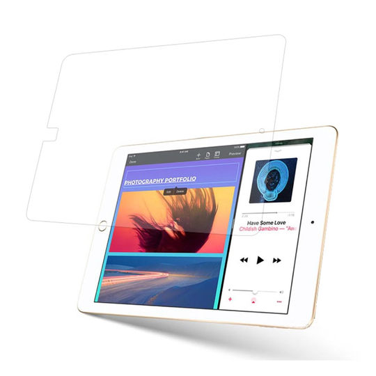 iPad (2017) (9.7") 0.3mm LCD Karkaistu Lasi Näytönsuoja (Kaari Reunoilla)