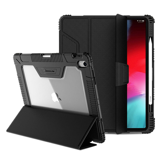 NILLKIN iPad Pro 12.9 tuumainen (2018) puskuri nahkainen flip suojakotelo - Musta