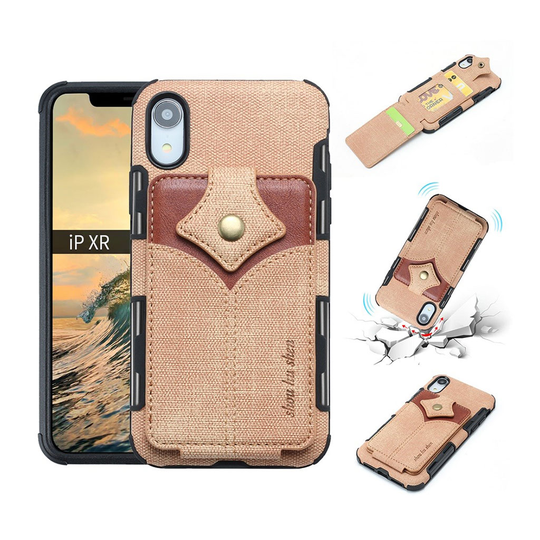 SHOUHUSHEN iPhone Xr vaahtera solki nahkainen suojakotelo - Kulta