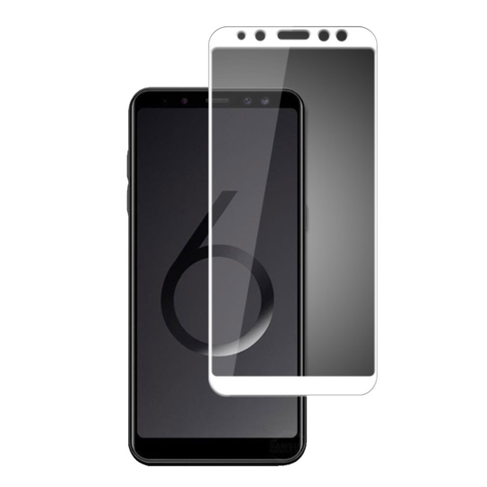 Samsung Galaxy A6 Plus MOCOLO Silkki Painettu Karkaistu Lasi Suojakalvo - Transparentti Valkoinen