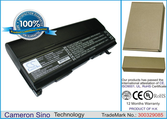 Toshiba Satellite M70-208 Satellite A100 PA3451U-1BRS PABAS067 akku 6600 mAh