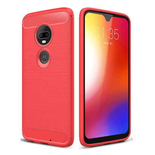 Carbon Flex Motorola Moto G7 Plus kuoret - Punainen