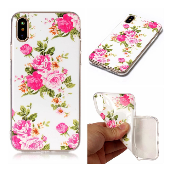 iPhone X vintage suojakuori - Kukkivat peonit