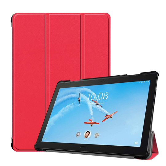 Lenovo Tab P10 tuki nahkainen flip suojakotelo - Punainen