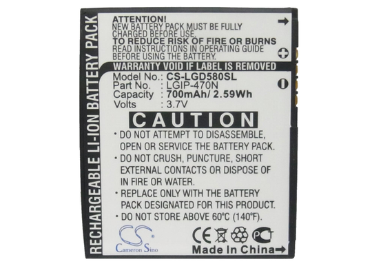 LG GD580 GD580 Lollitop Akku 700 mAh
