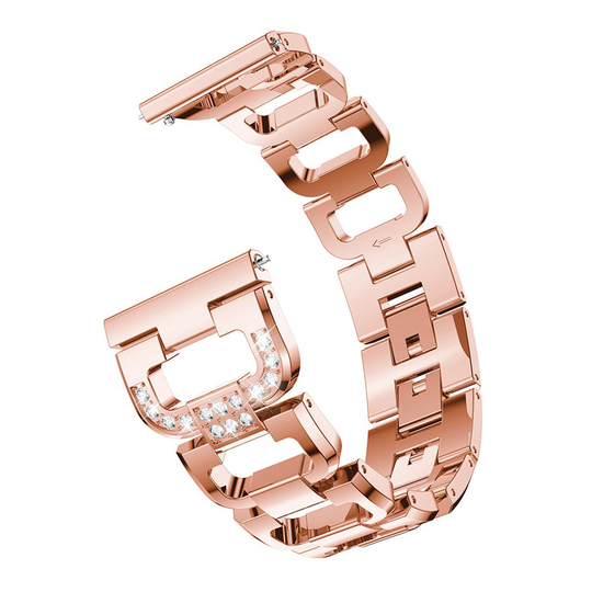 Samsung Galaxy Watch Active D-Shape rhinestone watchband - Rose Gold