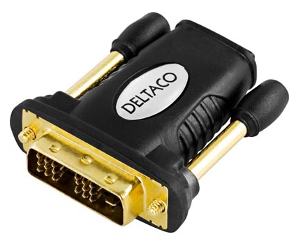 HDMI-sovitin, Full HD Taajuudella 60 Hz, 19-pinninen HDMI Naaras - DVI-D Uros, Kullatut Liittimet