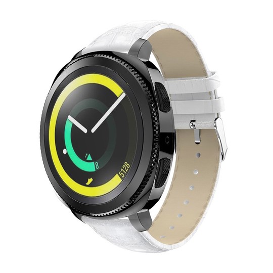 Samsung Gear Sport krokotiili tekstuurinen ranneke - Valkoinen