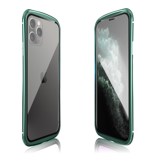 Luphie Wasp iPhone 11 Pro Max Alu-Bumper + Glass - Dark Green