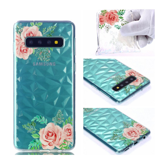 Samsung Galaxy S10 Plus 3D embossed case - Pink Flowers
