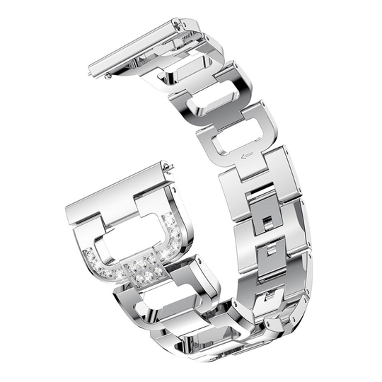 Samsung Galaxy Watch Active D-Shape rhinestone watchband - Silver