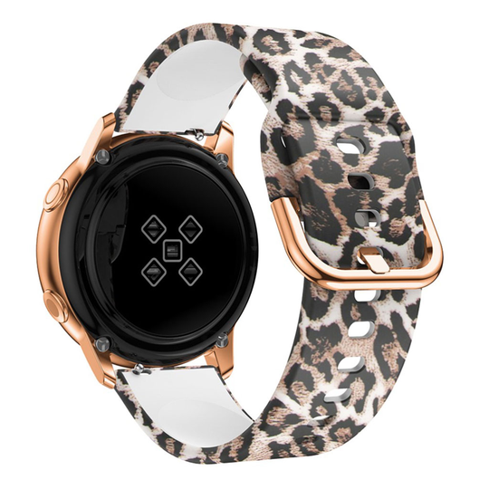 20mm Samsung Galaxy Watch Active pattern silicone watch band - Leopard Texture