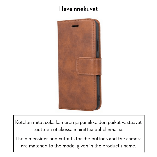 Forever Classic lompakkomallinen suojakotelo iPhone XR aitoa nahkaa - ruskea