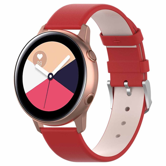 20mm Samsung Galaxy Watch Active leather watch band - Red