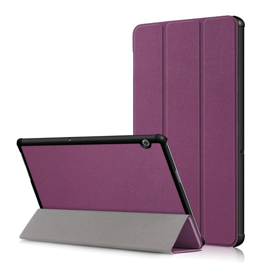 Huawei MediaPad T5 tablettiin taivutettava synteetti nahkainen suojaava kuori - Violetti