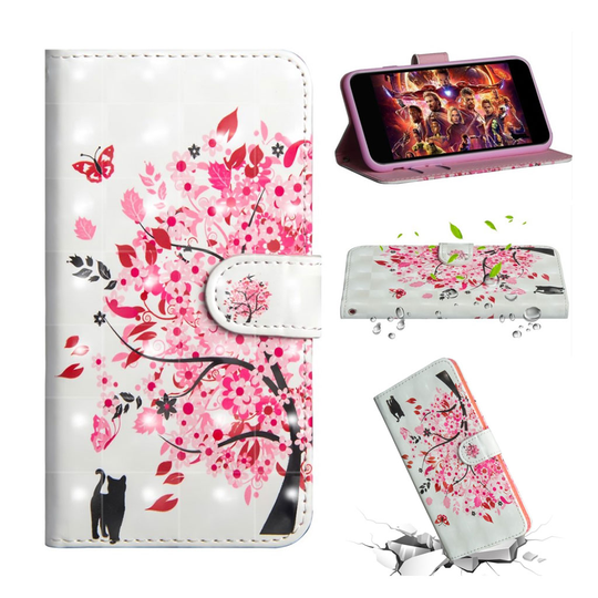 Sony Xperia L3 kuviollinen décor nahkainen suojakotelo - Kukkainen Puu