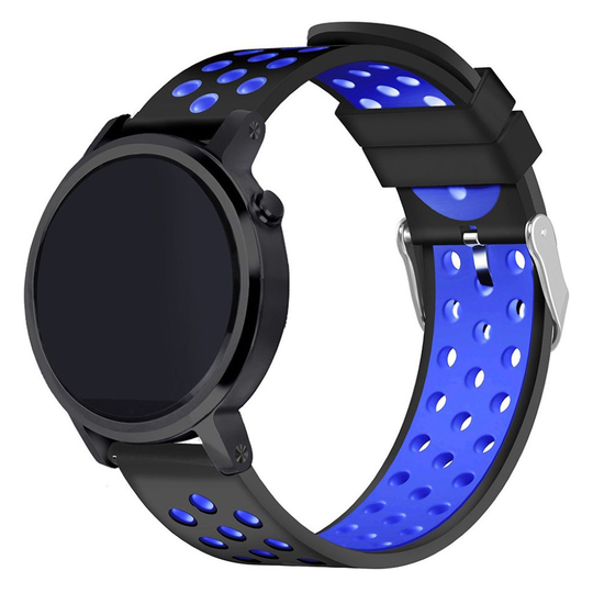 Samsung Gear S3 Kaksi Sävyinen Silikooni Muovinen Pehmeä Kellon Vaihto Ranneke - Musta/ Sininen