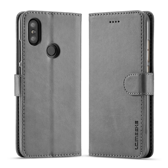 LC.IMEEKE Xiaomi Mi A2 nahkainen suojakotelo - Harmaa