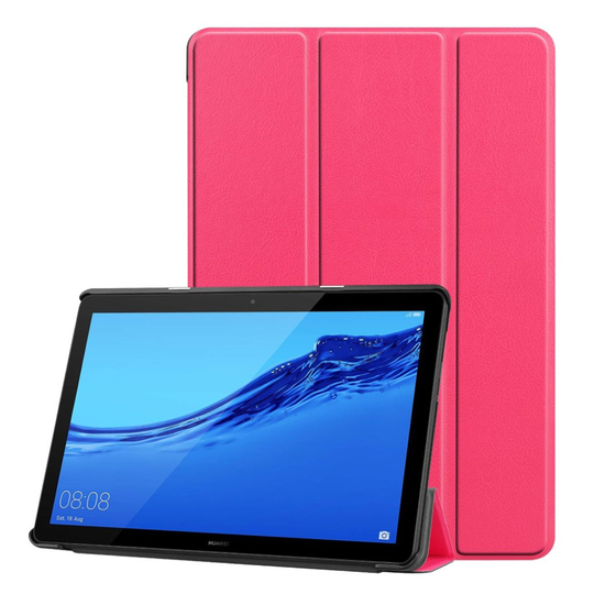 Huawei MediaPad T5 tablettiin taivutettava synteetti nahkainen muovinen suojaava kuori - Ruusu