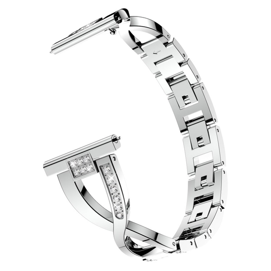 Samsung Galaxy Watch Active X-Shape rhinestone watch band - Silver