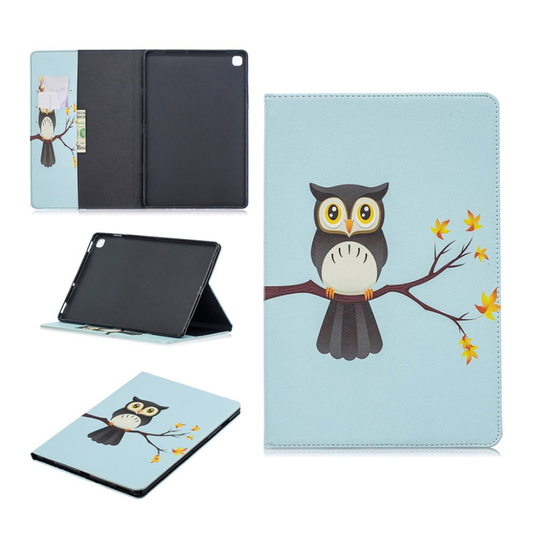 Samsung Galaxy Tab S5e pattern leather case - Owl Standing On The Branch