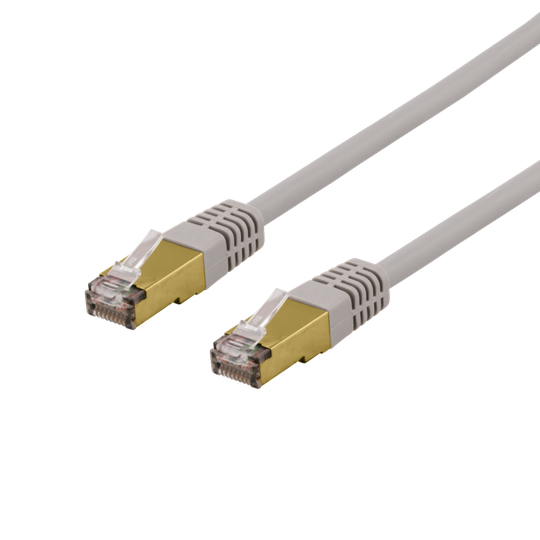 S/FTP Cat6a -laitekaapeli, 5 M, 500 MHz, Delta-sertifioitu, LSZH, Harmaa