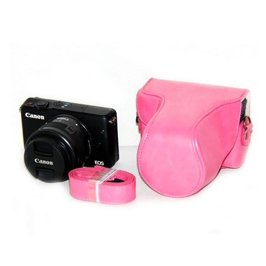 Canon EOSM, EOSM2 ja EOSM10 hihnallinen suojakotelo - Pinkki