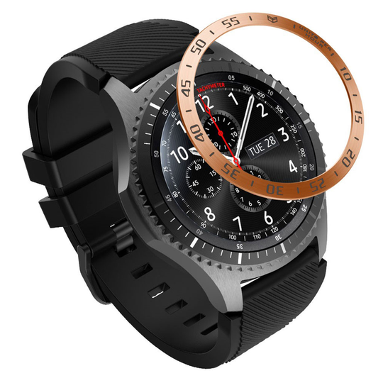 Samsung Gear S3 Frontier cool metal watch frame - Rose Gold / Grey