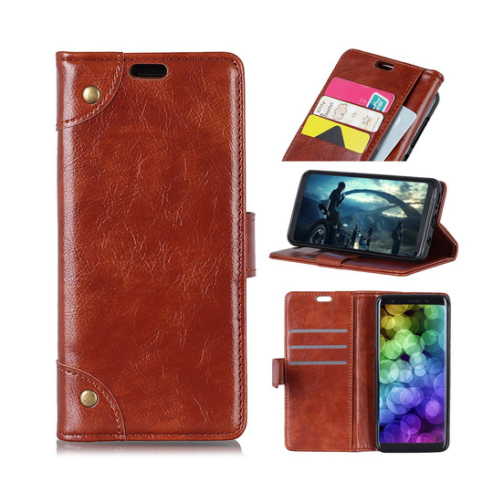 Huawei P30 Lite nappa pintainen nahkainen suojakotelo - Ruskea