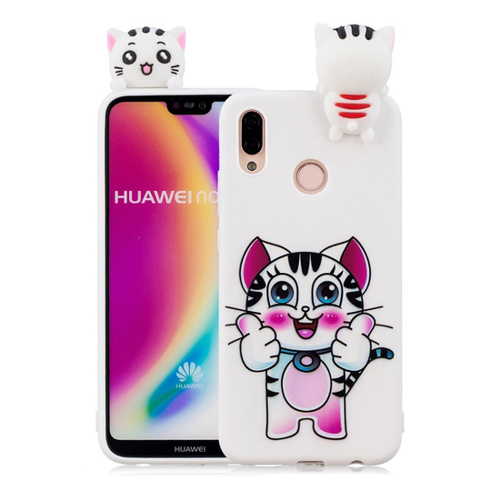 Huawei P20 Lite 3D Söpö Nukke Kuvio TPU Puhelin Kuori - Ihana Tiikeri