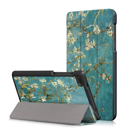 Lenovo Tab 7 Essential uniikki nahkakotelo - Valkoiset kukat
