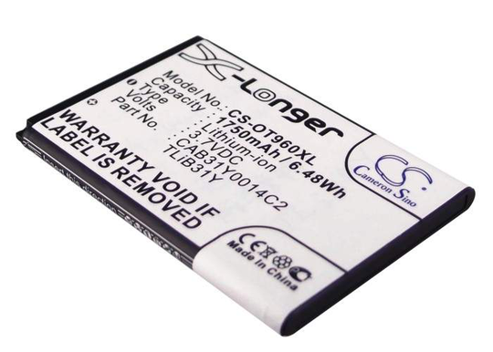 Alcatel AUTHORITY One Touch 955 One Touch 960 akku 1750mAh/6.48Wh