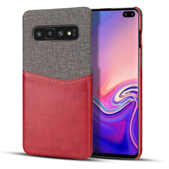 Samsung Galaxy S10 kangas nahkainen suojakotelo - Punainen