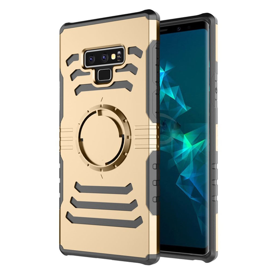 Samsung Galaxy Note9 Iskukestävä Hybriidi Kova Muovi Takasuoja Kuori Magneetilla - Kulta