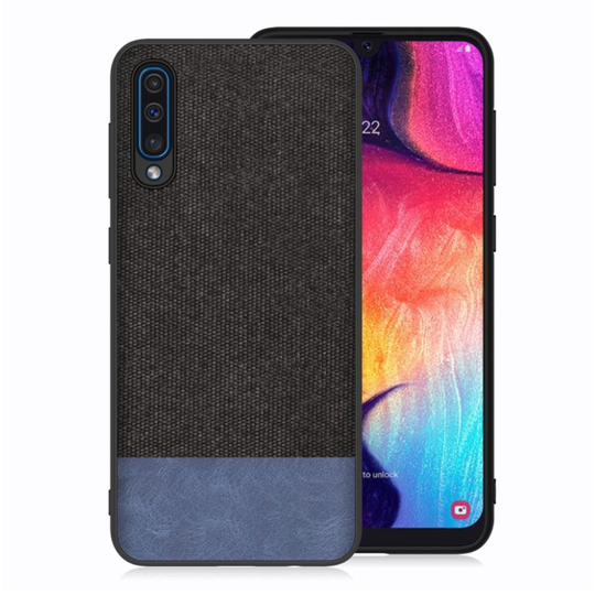 Samsung Galaxy A50 cloth texture case - Black / Blue