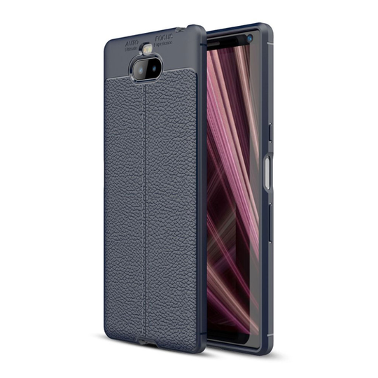 Sony Xperia 10 litchi case - Dark Blue
