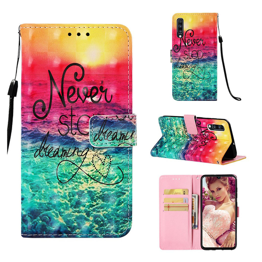 Samsung Galaxy A70 pattern leather case - Never Stop Dreaming