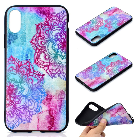 iPhone Xs Max Joustava kuviollinen silikooni muovinen takasuoja kuori - Mandalat