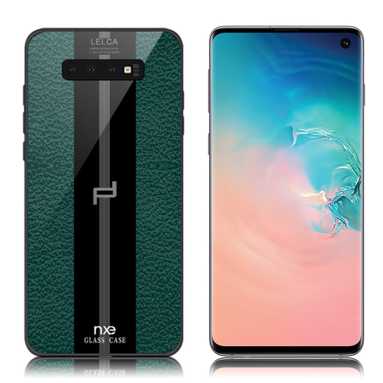 NXE LELCA Samsung Galaxy S10 kuvioinen suojakotelo - Vihreä
