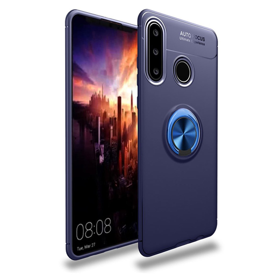 Huawei P30 Lite takatuki suojakotelo rengaspidikkeellä - Sininen